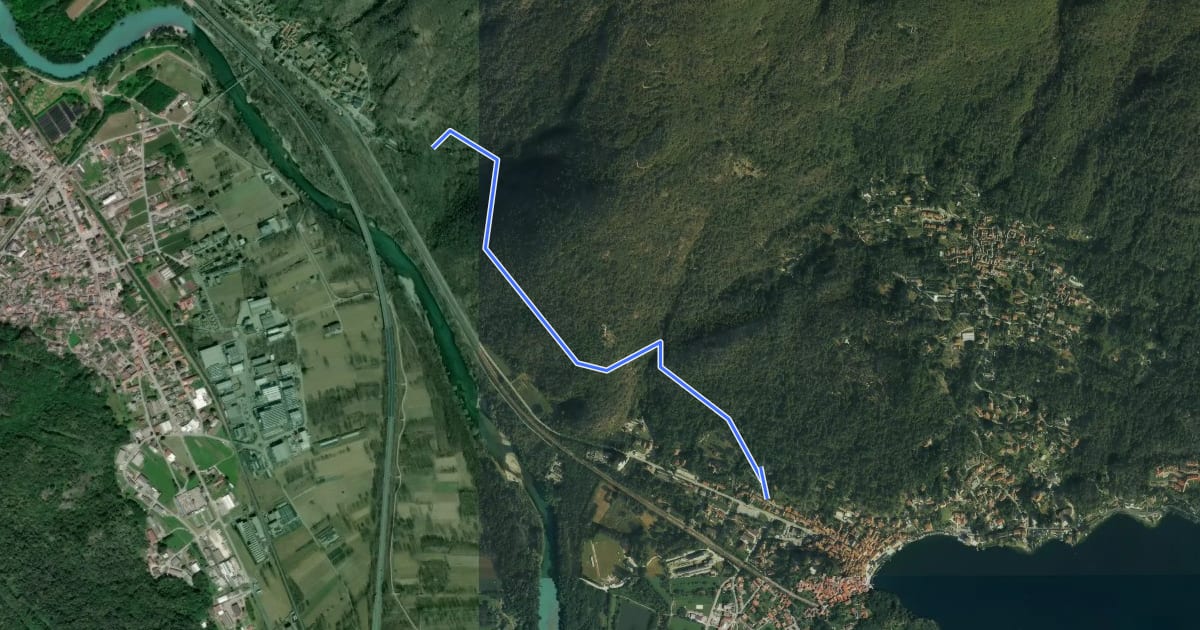 Маршрут A00v - Strada vicinale del Poncione на спутниковом снимке