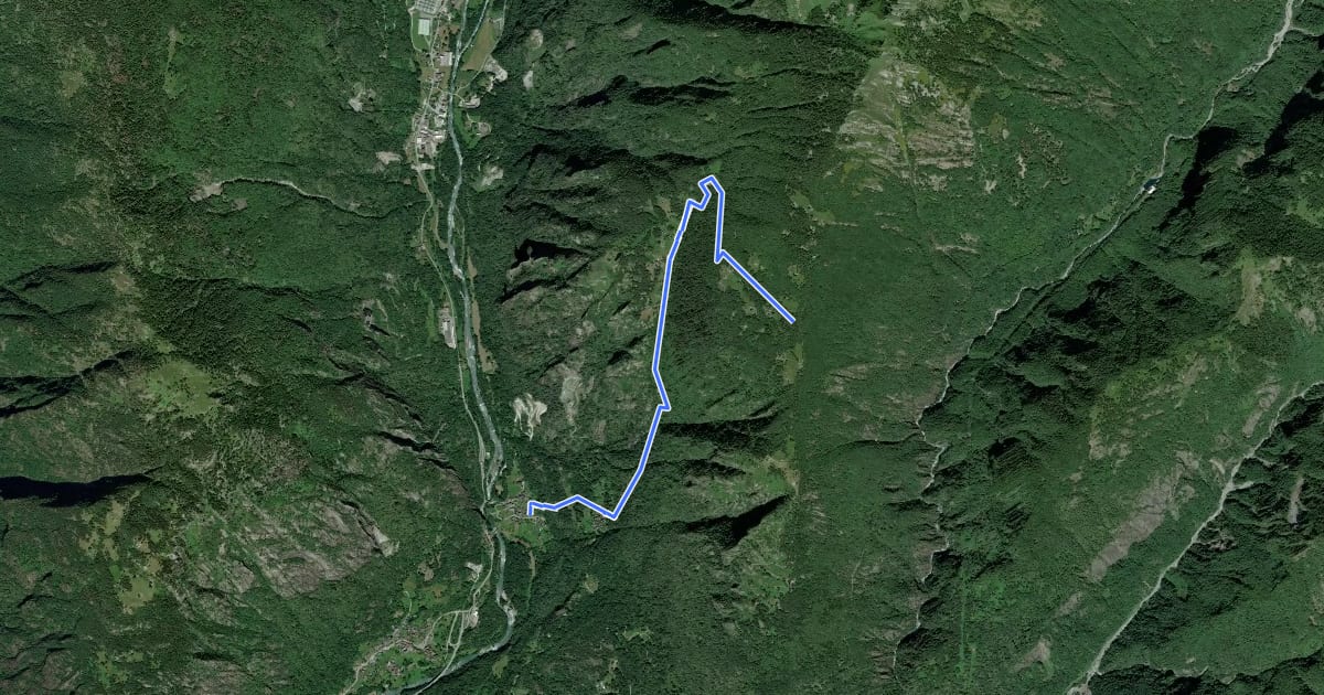 Маршрут A02 - Pontemaglio - Alpe Giovera на спутниковом снимке