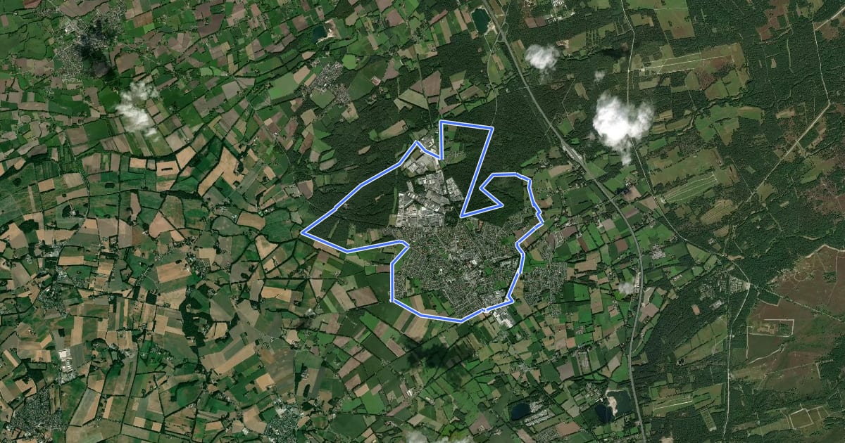 Маршрут A1 Fünf-Bäche-Weg (Hövelhof) на спутниковом снимке