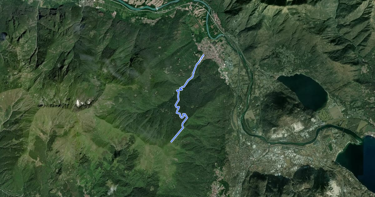 Маршрут A13 - Ornavasso - bivio T06 Monte Cerano на спутниковом снимке