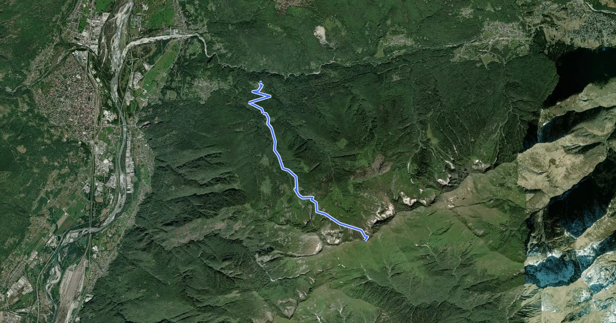 Маршрут A14 - Verigo - Passo di Basagrana на спутниковом снимке