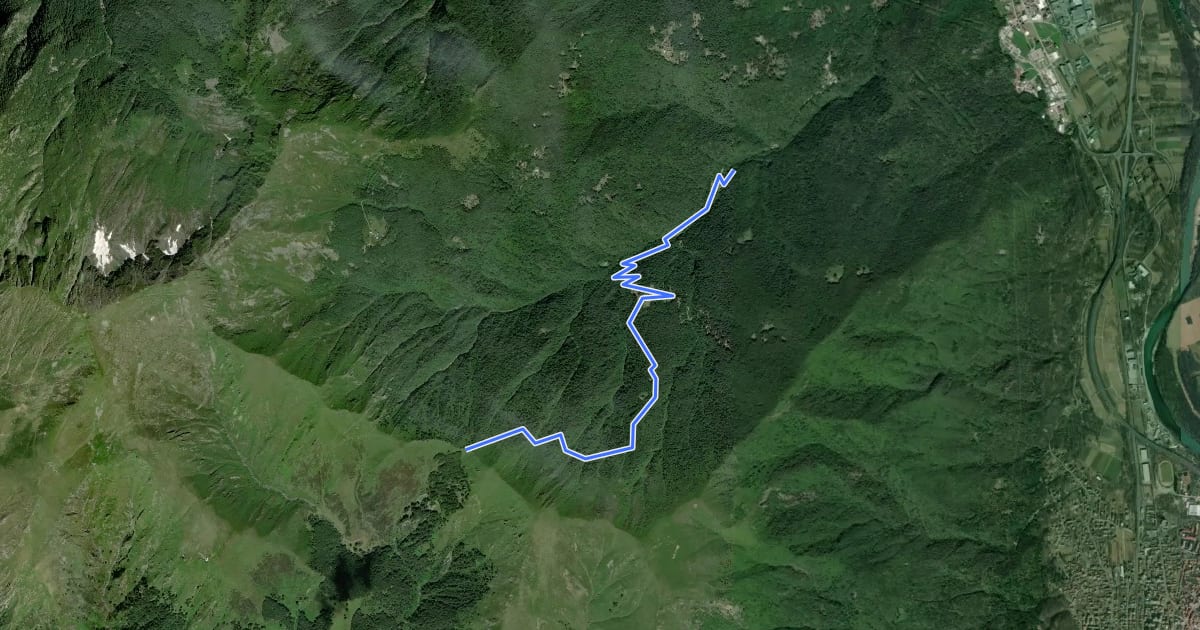 Маршрут A15 - Alpe Sarledi - Bocchetta di Bagnone на спутниковом снимке