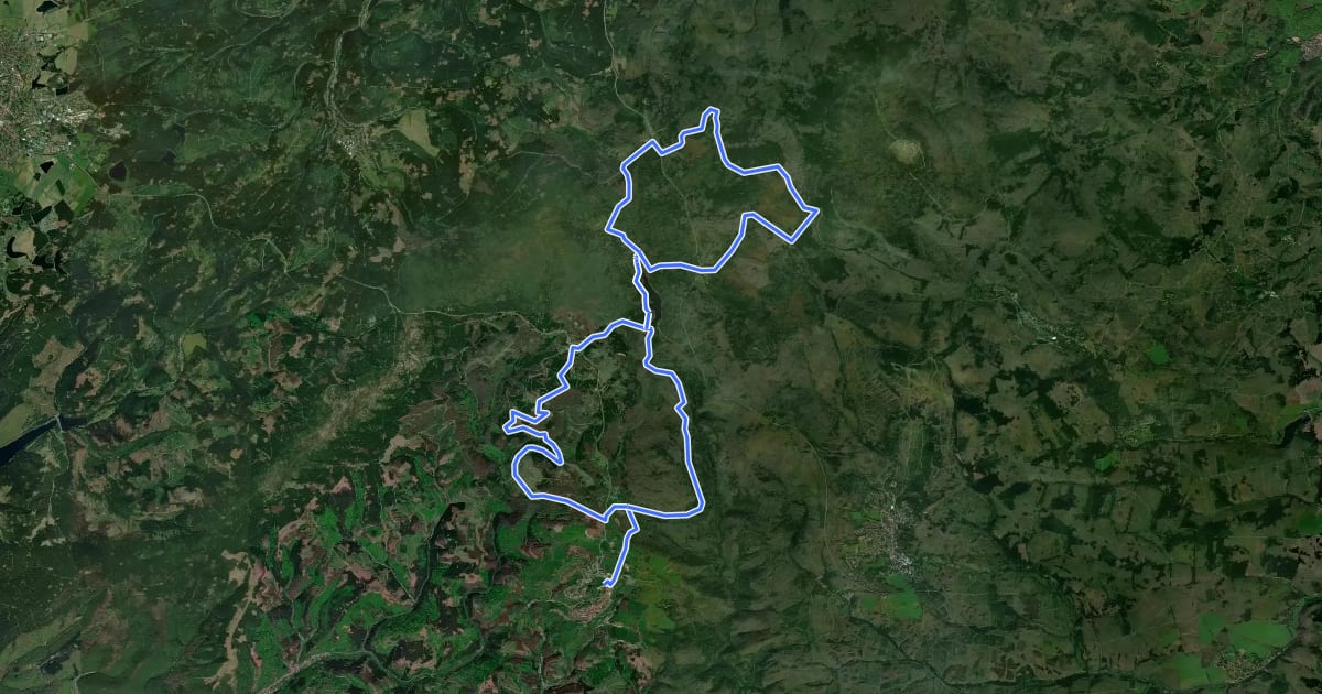 Маршрут A2 (Große Oberharz-Tour) на спутниковом снимке