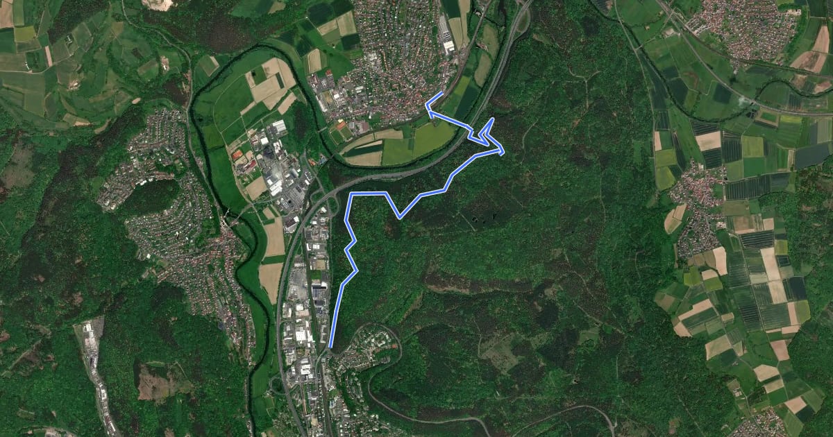 Маршрут [A2] - Wanderweg des Verkehrs- und Verschönerungsvereins Marburg - Marburg-Waldtal - Cölbe на спутниковом снимке