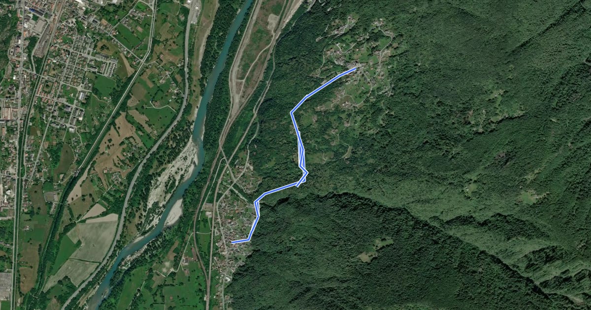 Маршрут A22a - La Strada del Pane da Cuzzego a Cardezza на спутниковом снимке