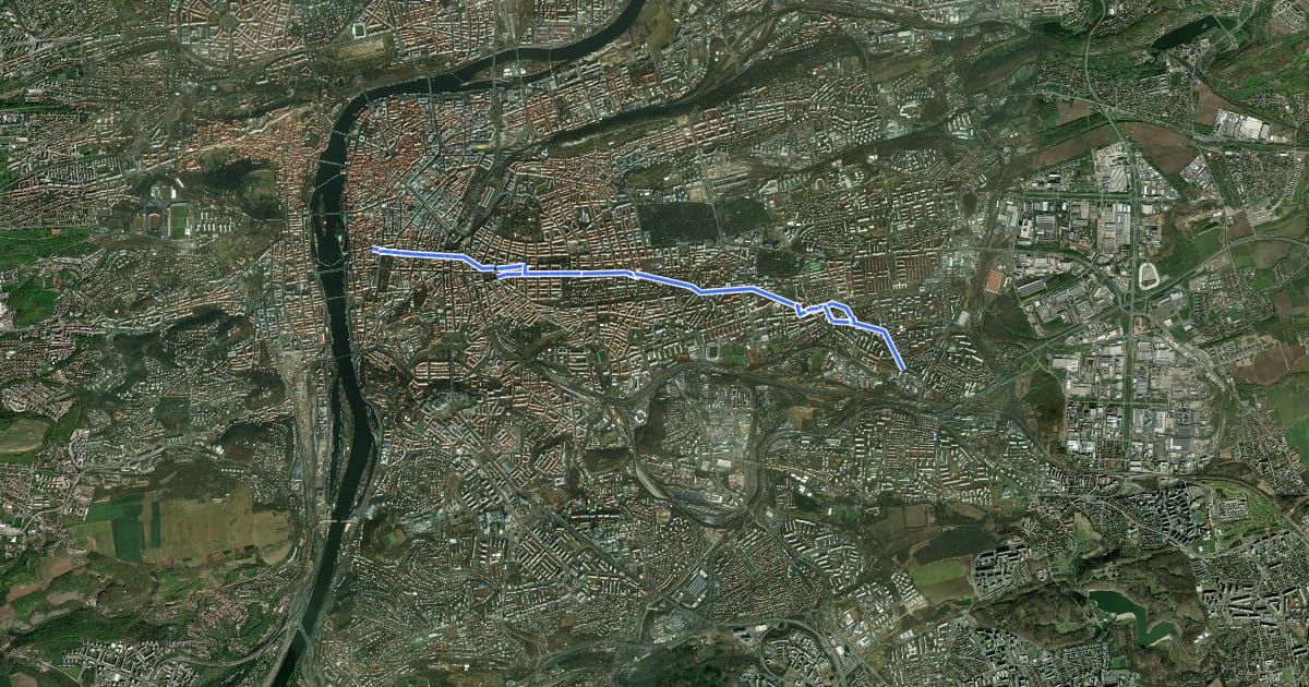 Маршрут A231 на спутниковом снимке