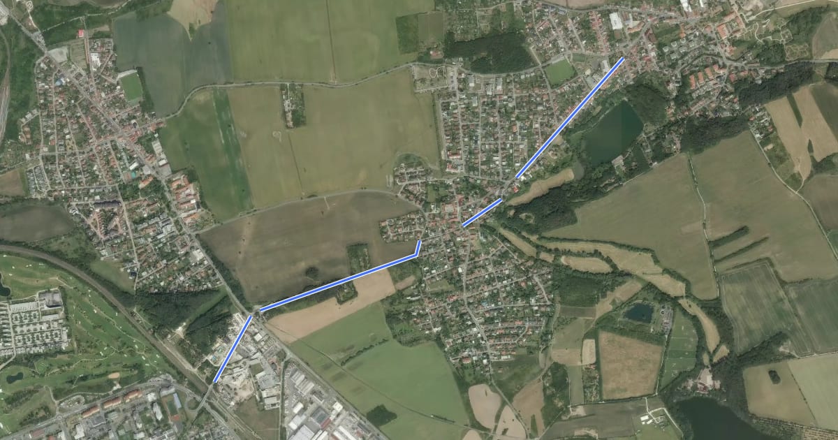 Маршрут A238 на спутниковом снимке