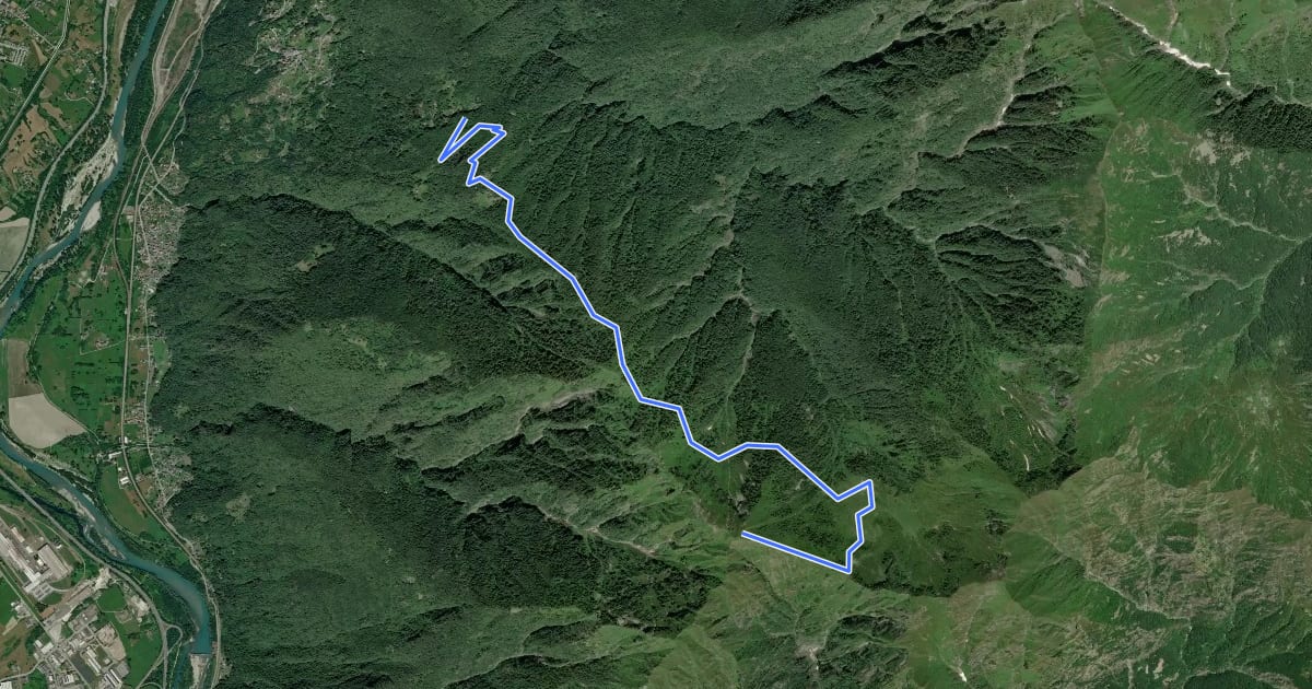 Маршрут A24 - Alpe Marzone bivio A22 - Pizzo delle Pecore на спутниковом снимке