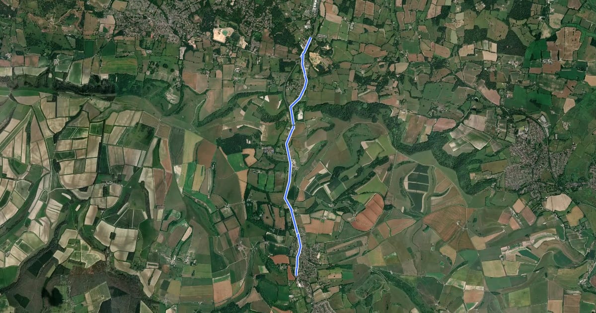 Маршрут A24 Cycleway на спутниковом снимке