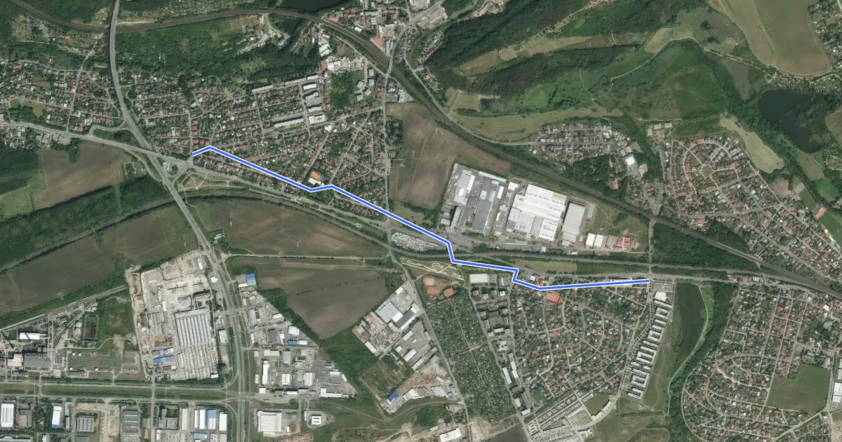 Маршрут A240 на спутниковом снимке