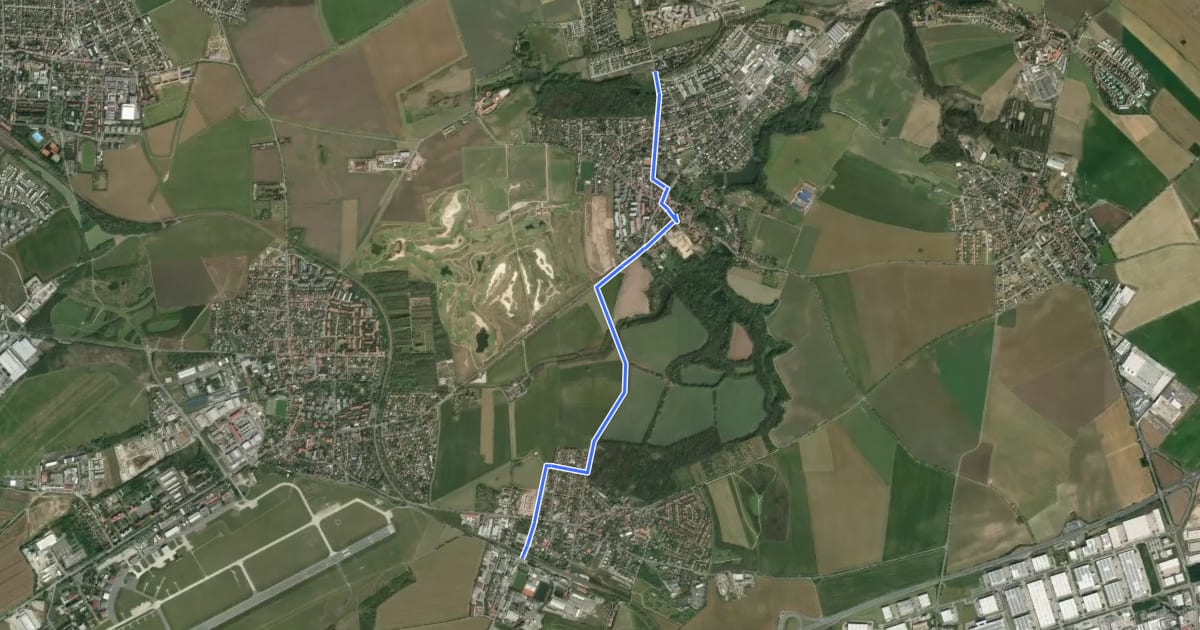 Маршрут A262 на спутниковом снимке