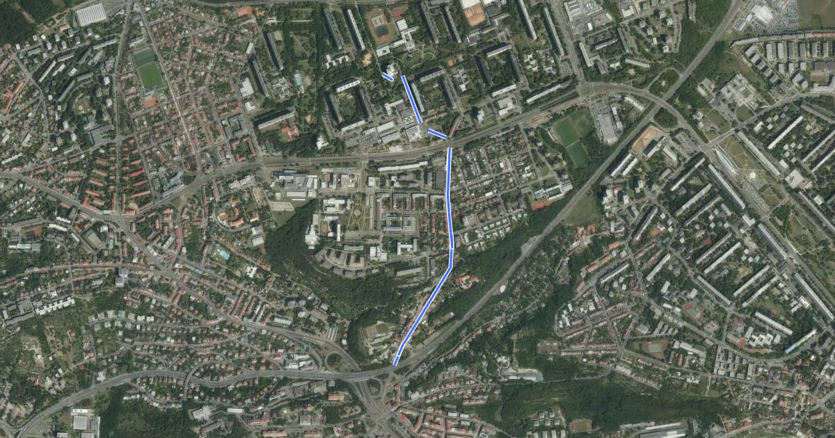 Маршрут A270 на спутниковом снимке