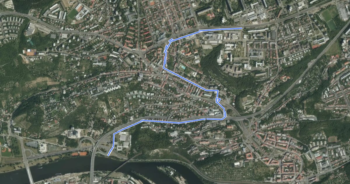 Маршрут A271 на спутниковом снимке