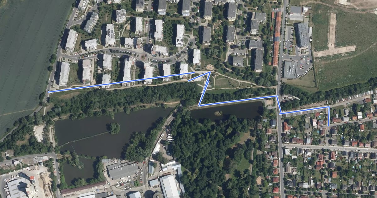 Маршрут A278 на спутниковом снимке