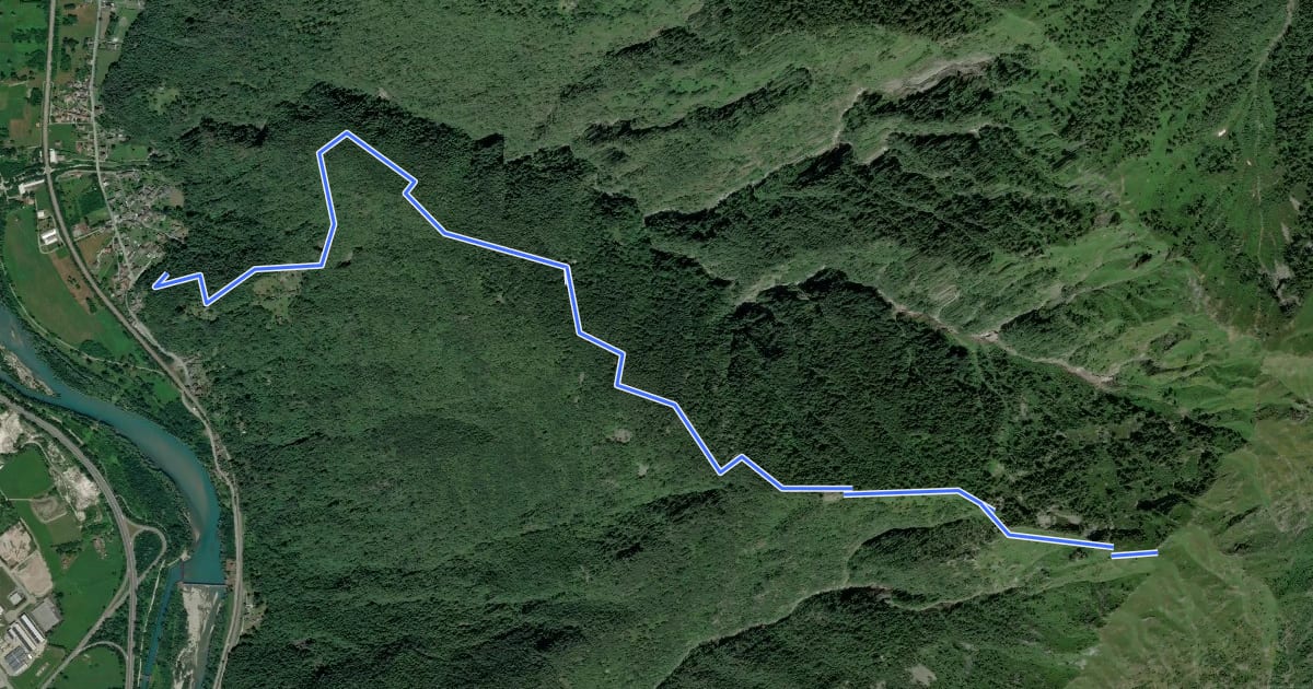 Маршрут A28 - Prata - Pizzo Lacina на спутниковом снимке