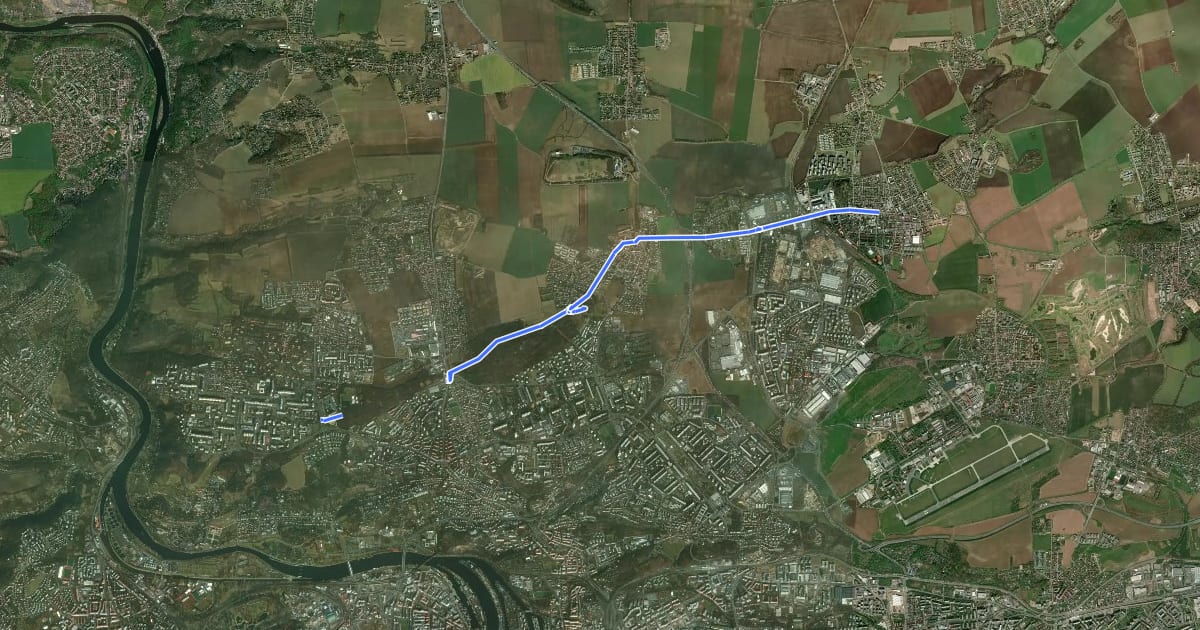Маршрут A280 на спутниковом снимке