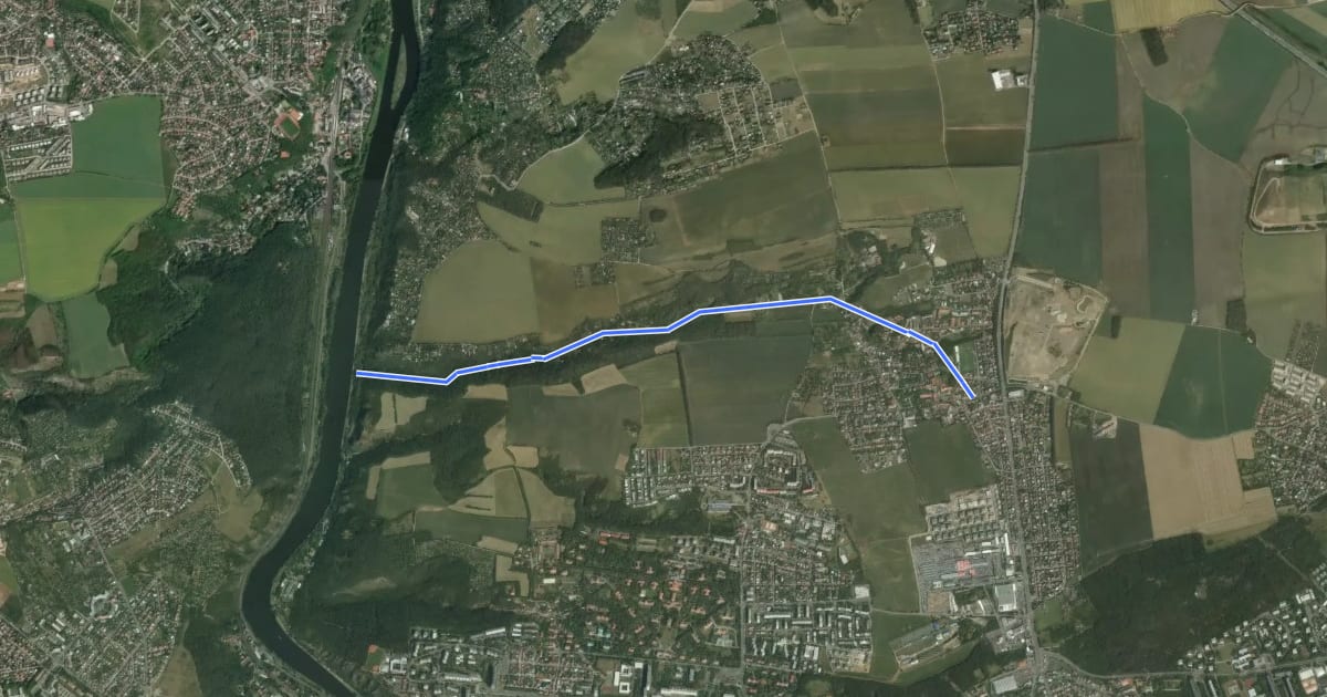 Маршрут A282 на спутниковом снимке