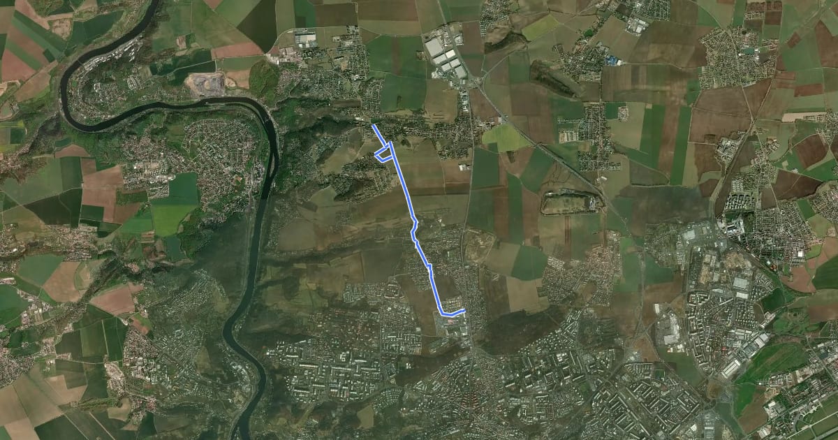 Маршрут A283 на спутниковом снимке