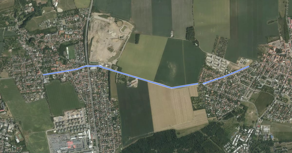 Маршрут A286 на спутниковом снимке