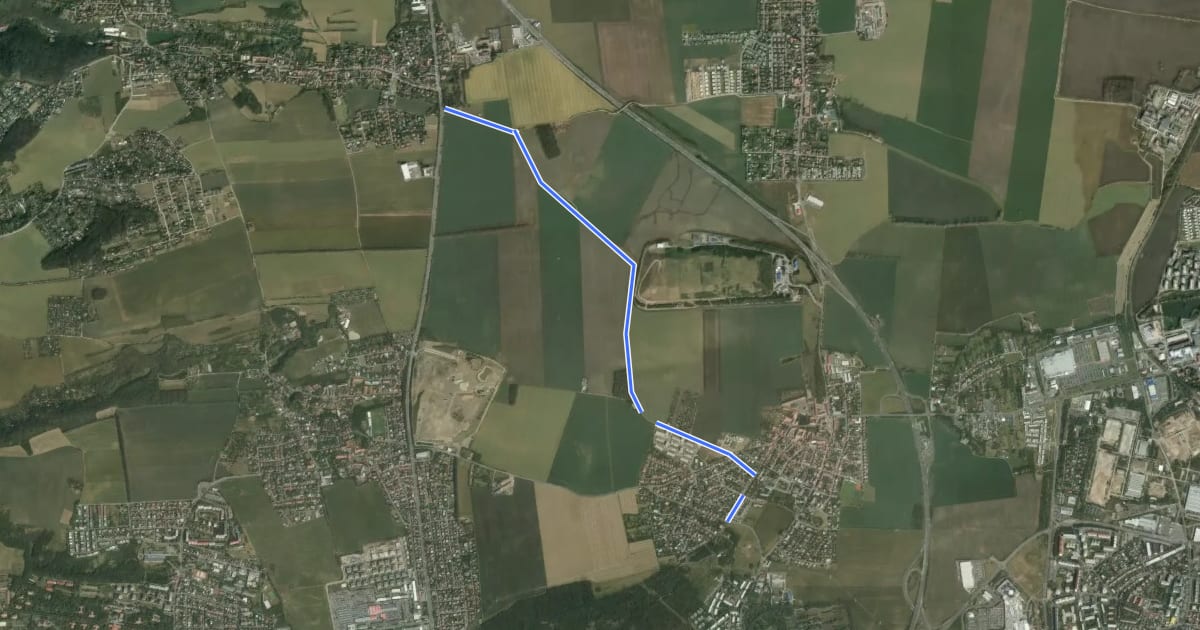 Маршрут A288 на спутниковом снимке