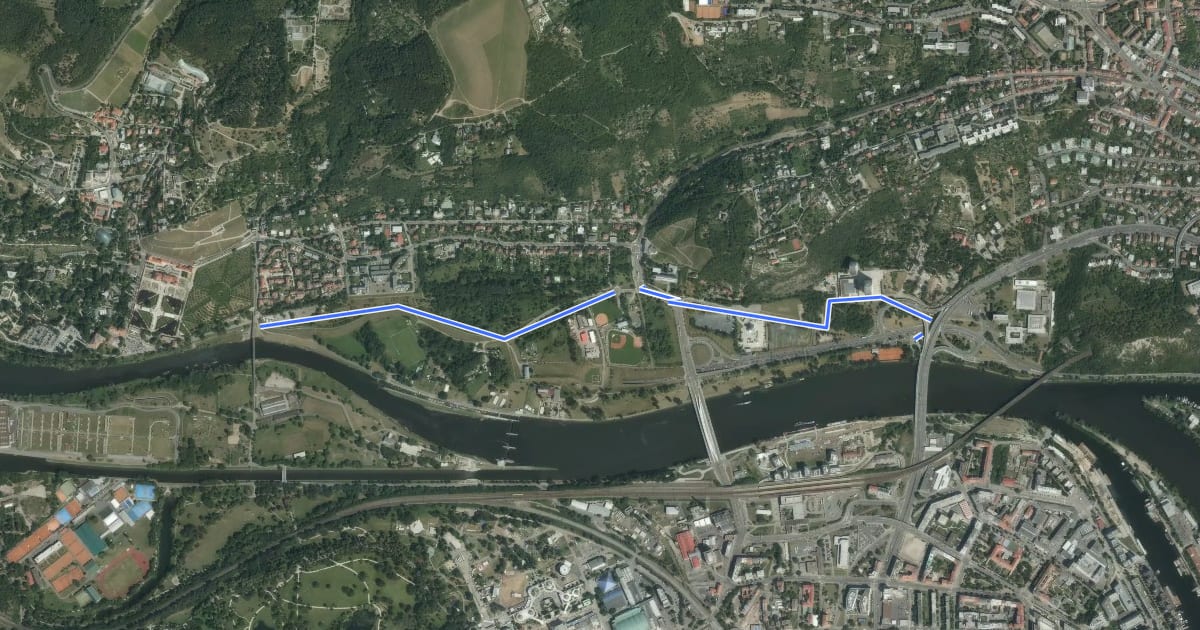 Маршрут A290 на спутниковом снимке