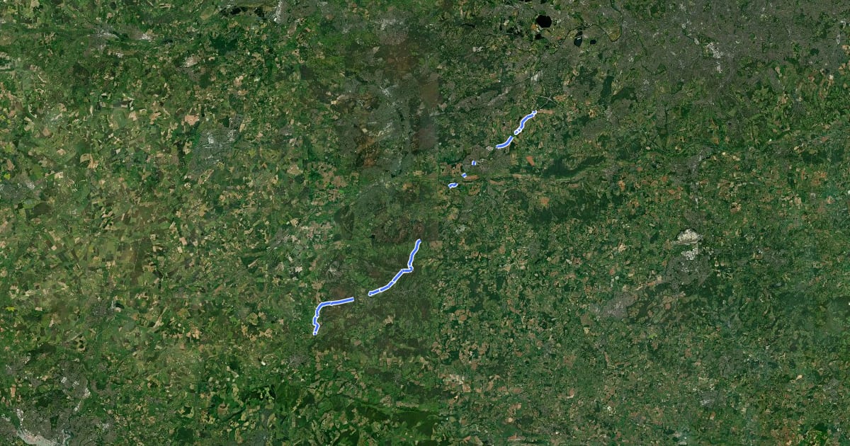 Маршрут A3 Cycle Route на спутниковом снимке