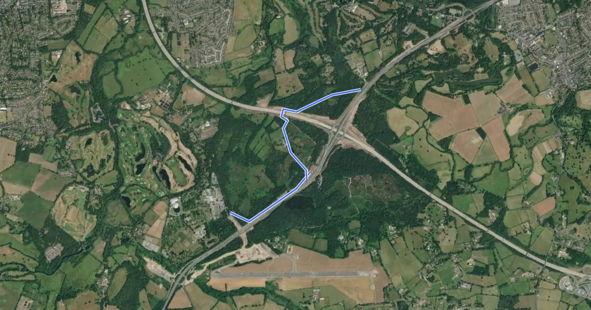 Маршрут A3 Cycle Route (alternative) на спутниковом снимке