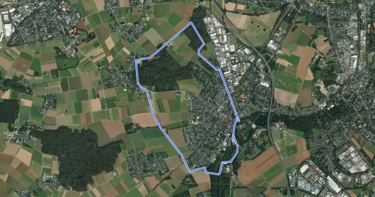Маршрут A3 Wickrather Wald на спутниковом снимке