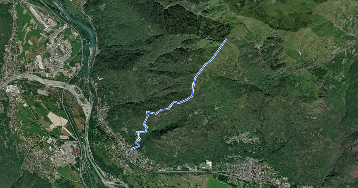 Маршрут A34 - Vogogna - Pizzo Lacina на спутниковом снимке