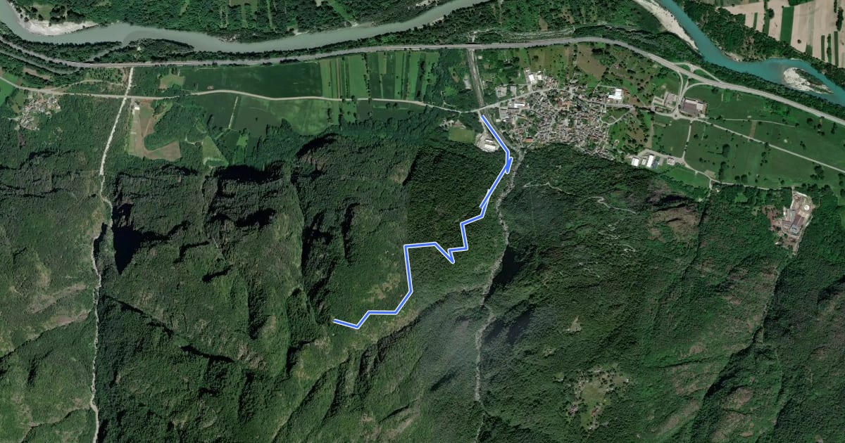 Маршрут A35 - Anzola - Pian del Baro на спутниковом снимке