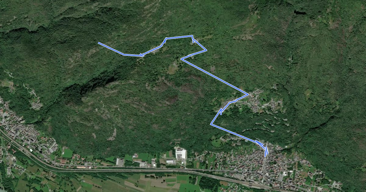 Маршрут A36 - Premosello - bivio A34 Alpe Pianoni на спутниковом снимке
