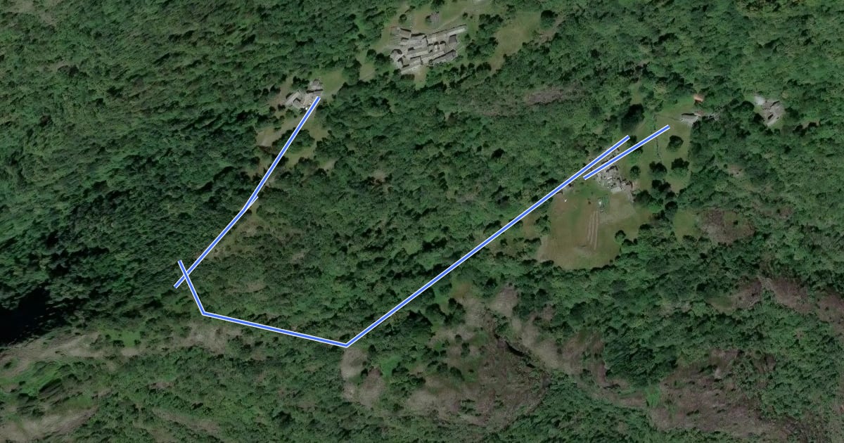 Маршрут A36a - San Bernardo - Capraga на спутниковом снимке