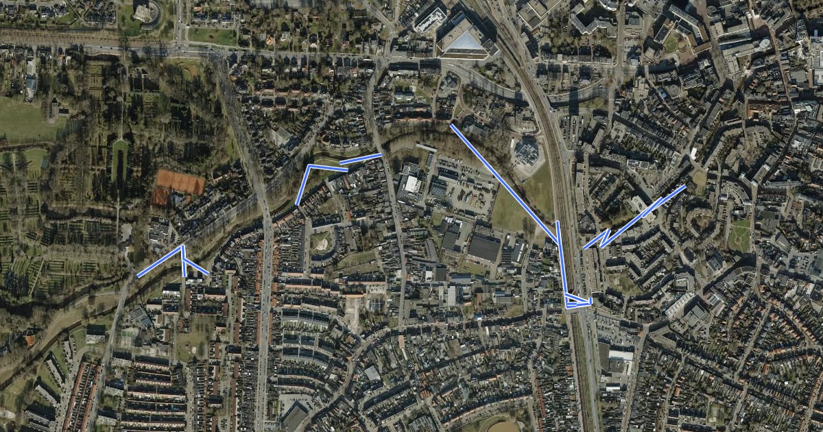 Маршрут A39-A47 на спутниковом снимке