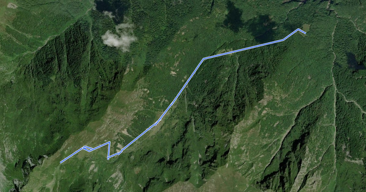 Маршрут A39a - Alpe Orcocco - La Balma bivio B97 на спутниковом снимке