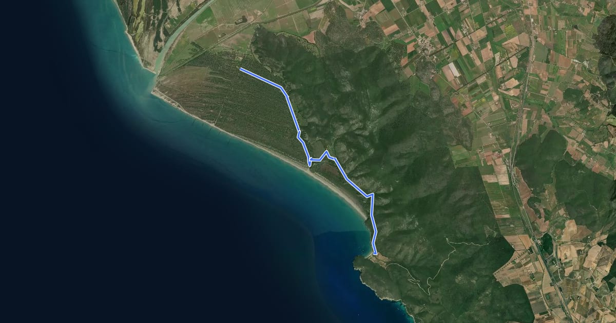 Маршрут A4 Cala di Forno на спутниковом снимке