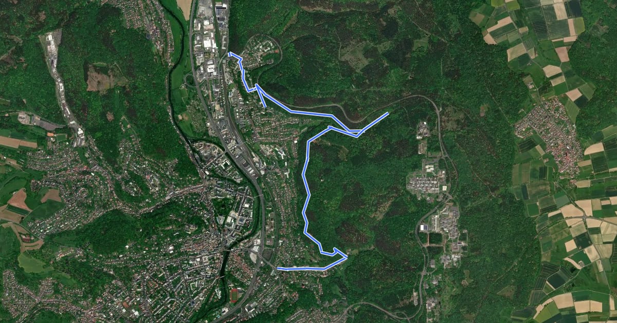 Маршрут [A4] - Wanderweg des Verkehrs- und Verschönerungsvereins Marburg - Marburg-Waldtal - "Violas Ruh" - Ortenberg на спутниковом снимке