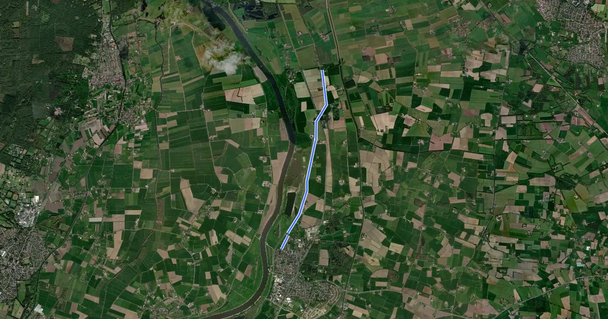 Маршрут A41-E16 на спутниковом снимке