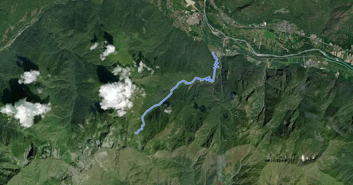 Маршрут A41 - Rumianca - Alpe Pian Lago bivio B97 на спутниковом снимке