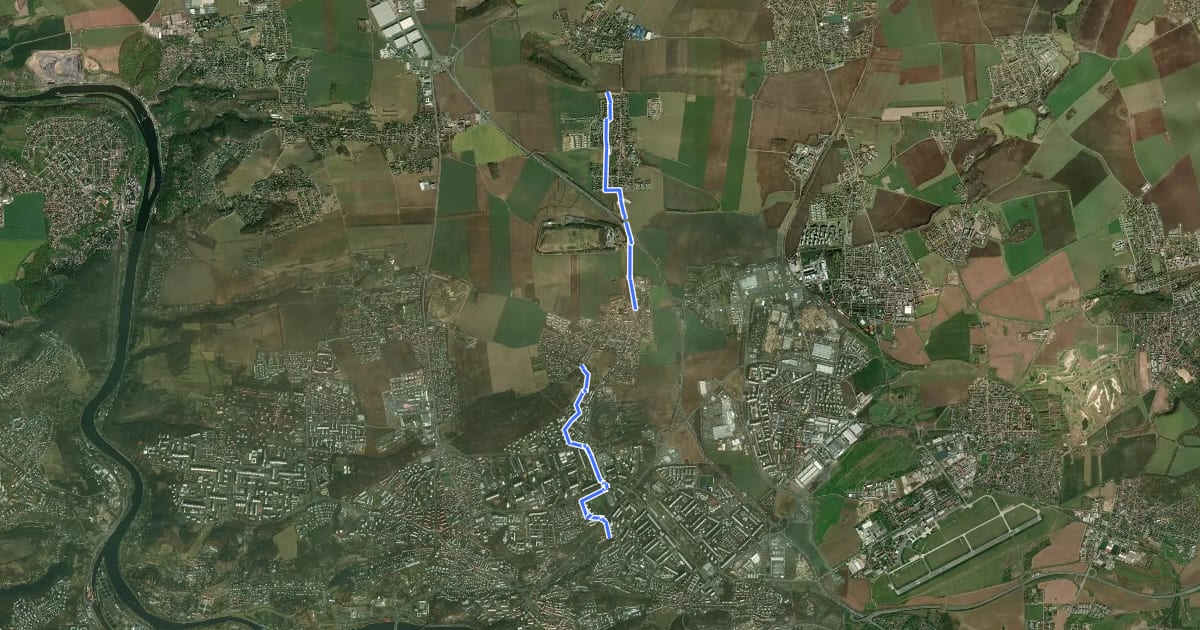 Маршрут A422 на спутниковом снимке