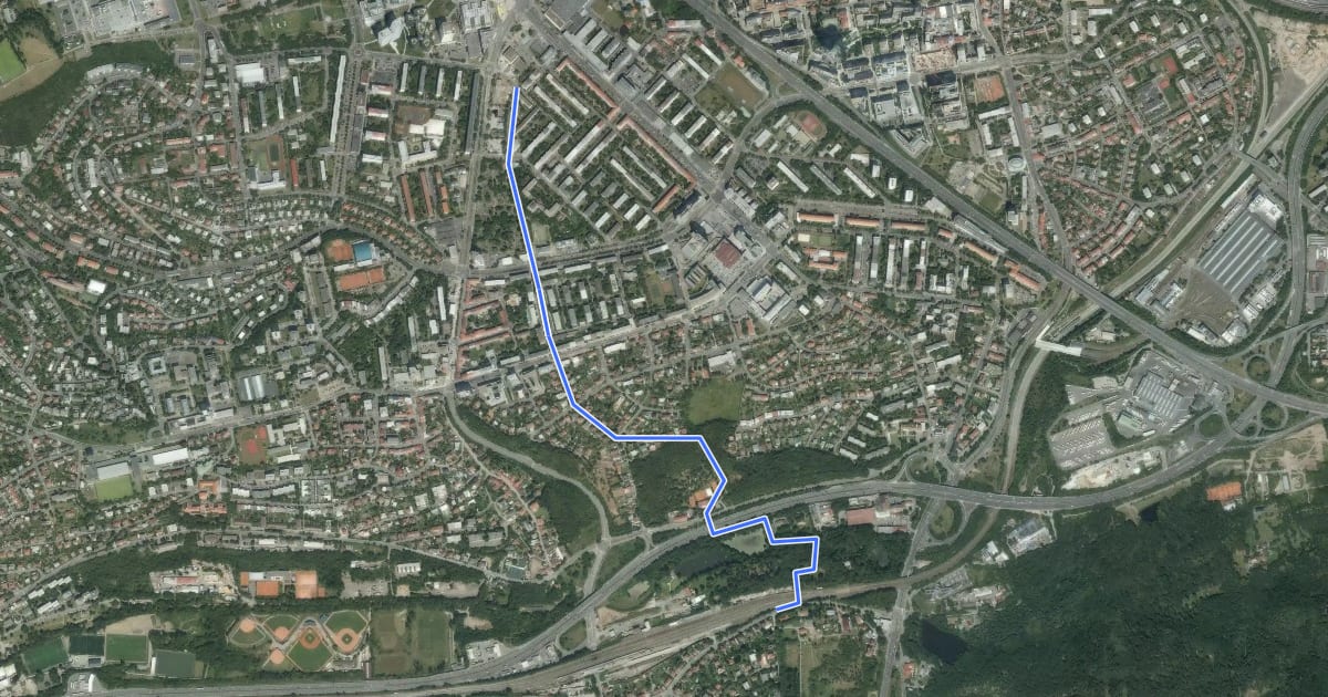 Маршрут A426 на спутниковом снимке