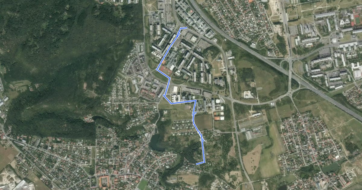 Маршрут A428 на спутниковом снимке