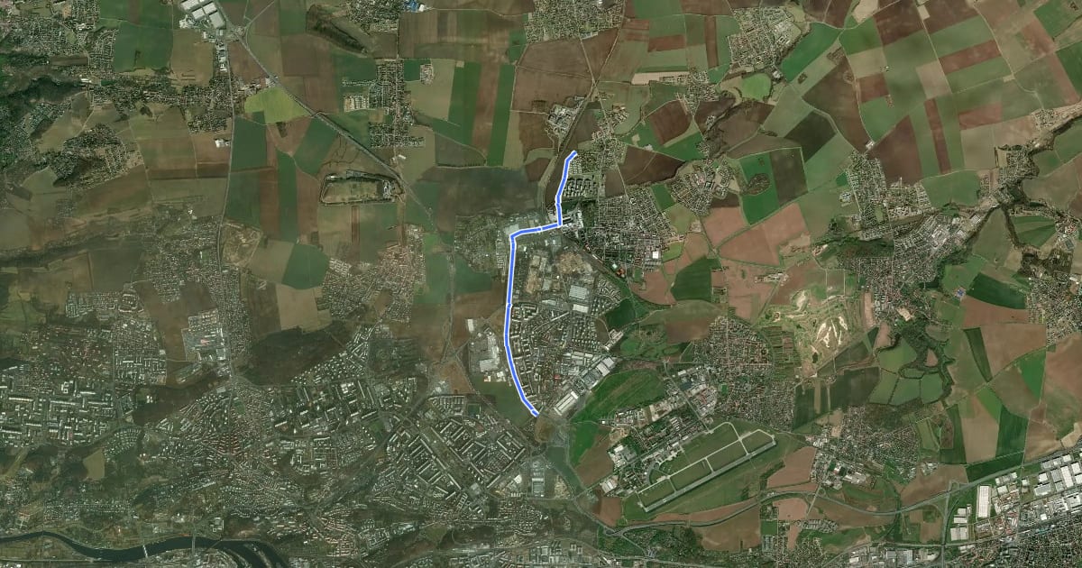 Маршрут A43 на спутниковом снимке