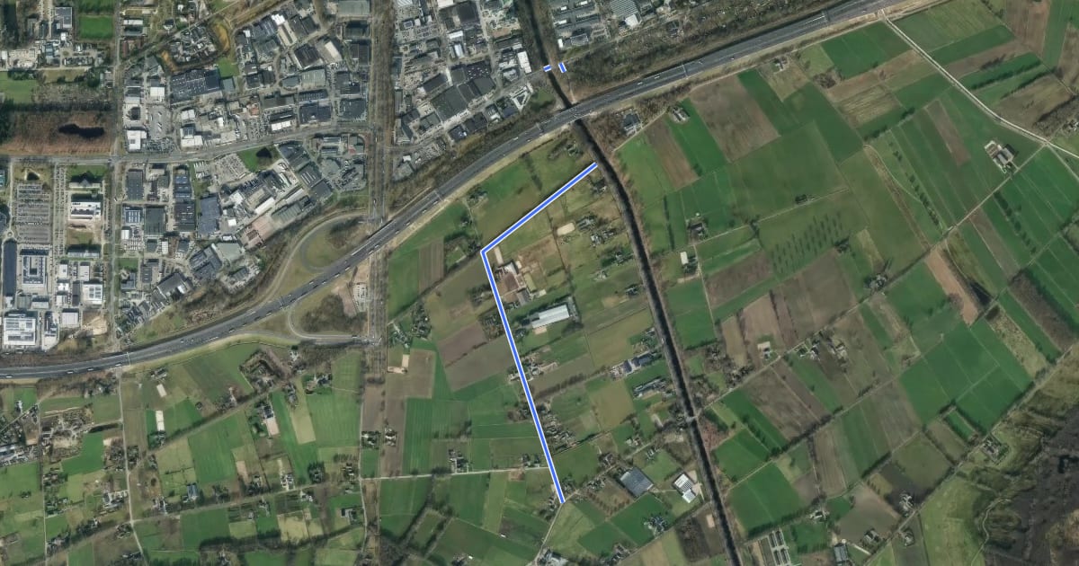 Маршрут A43-A61 на спутниковом снимке
