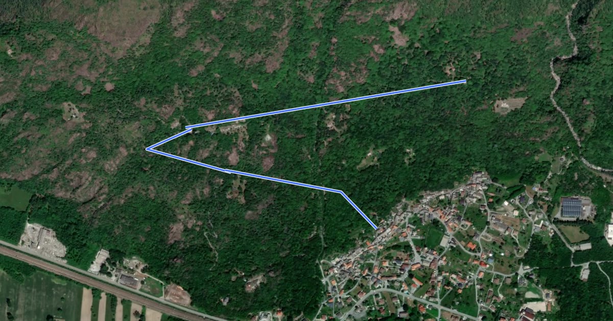 Маршрут A44 - Cuzzago - Alpe Vargia на спутниковом снимке