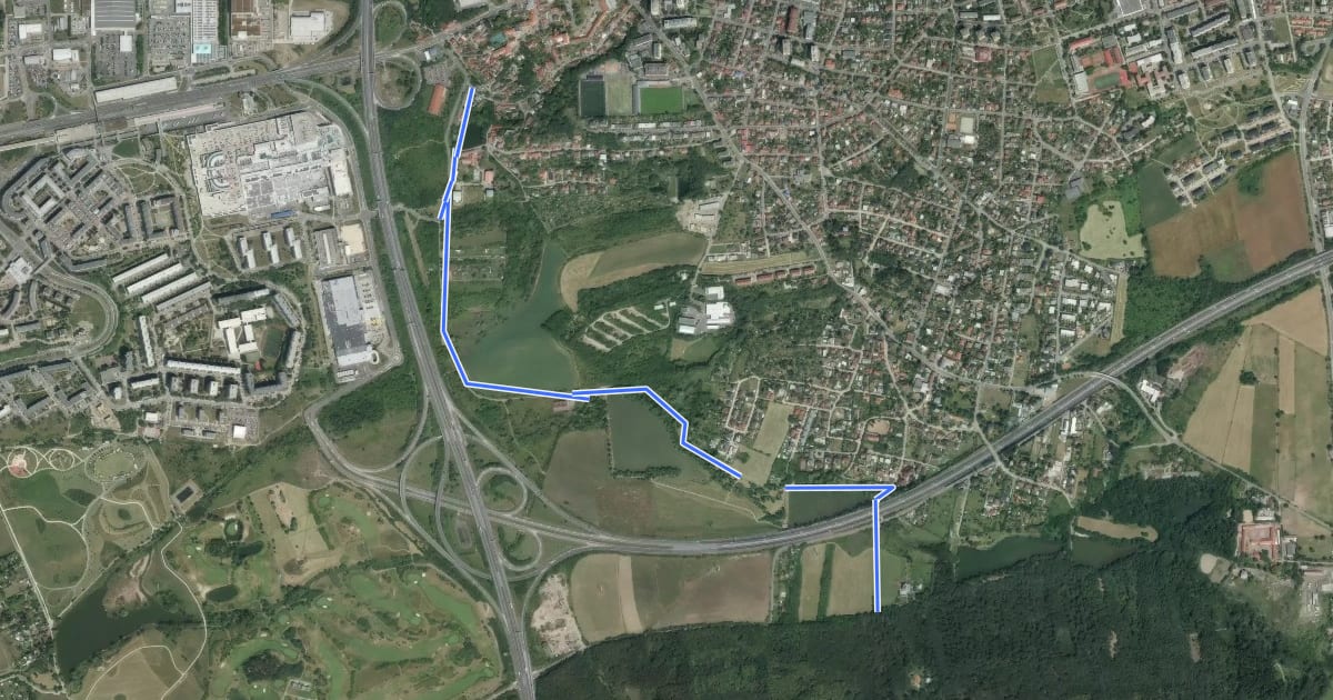 Маршрут A441 на спутниковом снимке