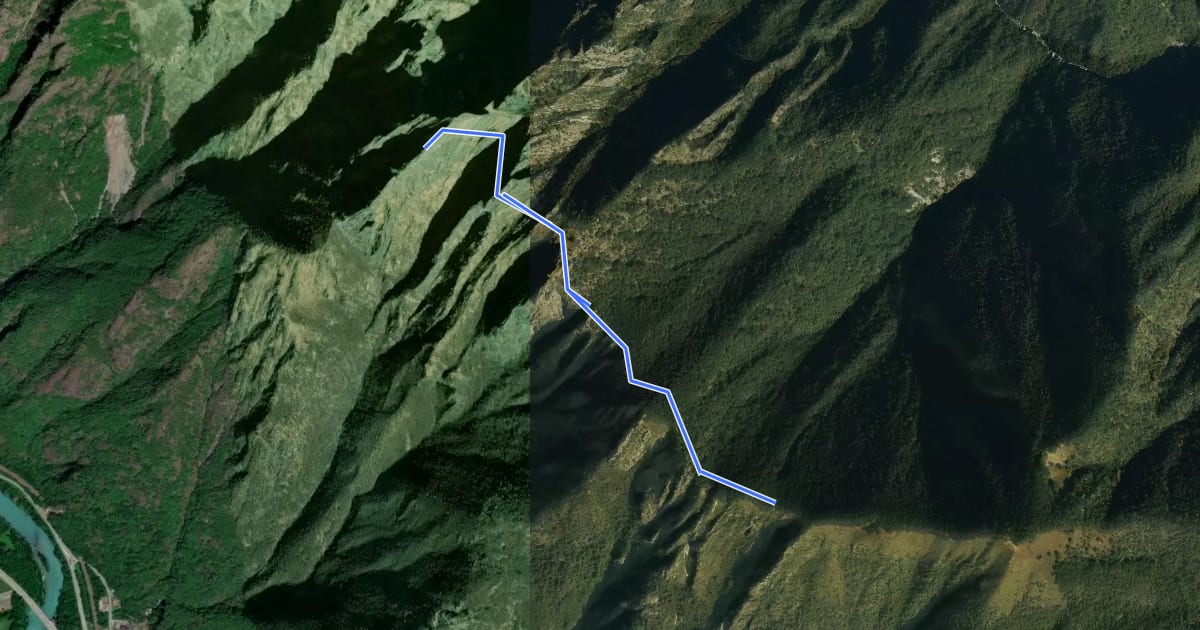 Маршрут A52c - Colma di Vercio - Cima Corte Lorenzo на спутниковом снимке
