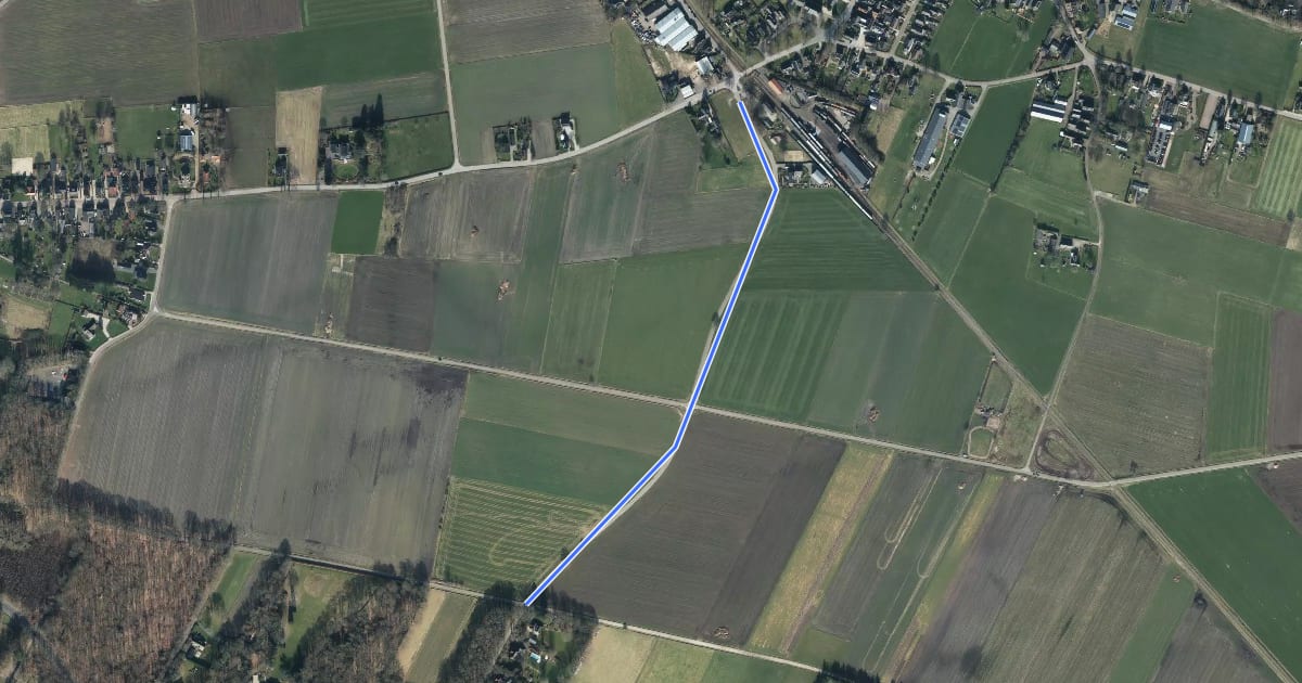 Маршрут A66-B41 на спутниковом снимке