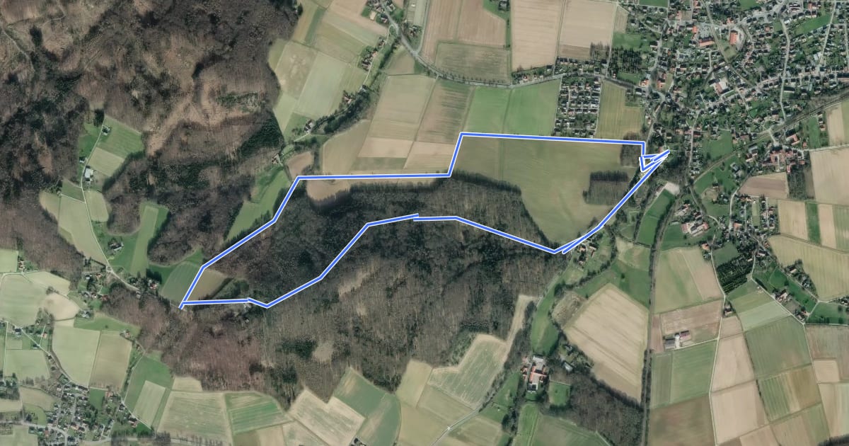 Маршрут A7 Holzhausen-Heddinghausen на спутниковом снимке
