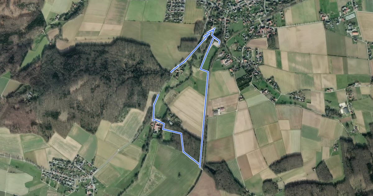 Маршрут A8 Holzhausen-Heddinghausen на спутниковом снимке