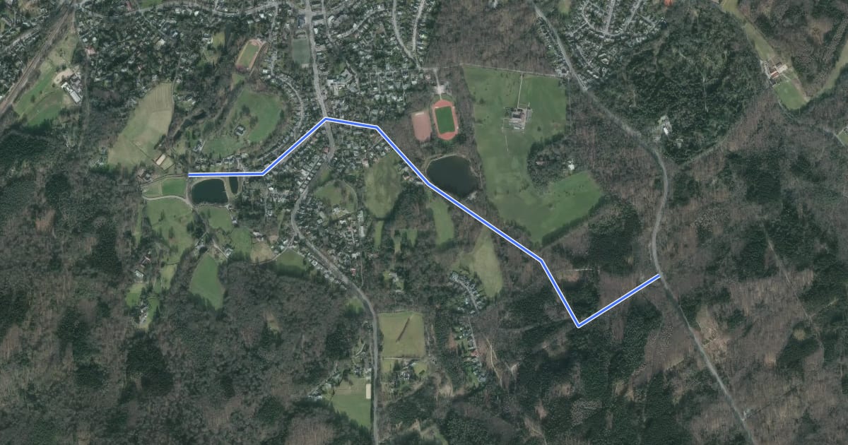 Маршрут Aachener Wald (10) - Diepenbenden (11) на спутниковом снимке